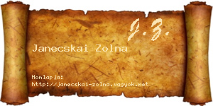 Janecskai Zolna névjegykártya